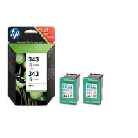Paquete de 2 cartuchos HP 343 tricolor con tinta Vivera para impresin por inyeccin de tinta (CB332EE#301)
